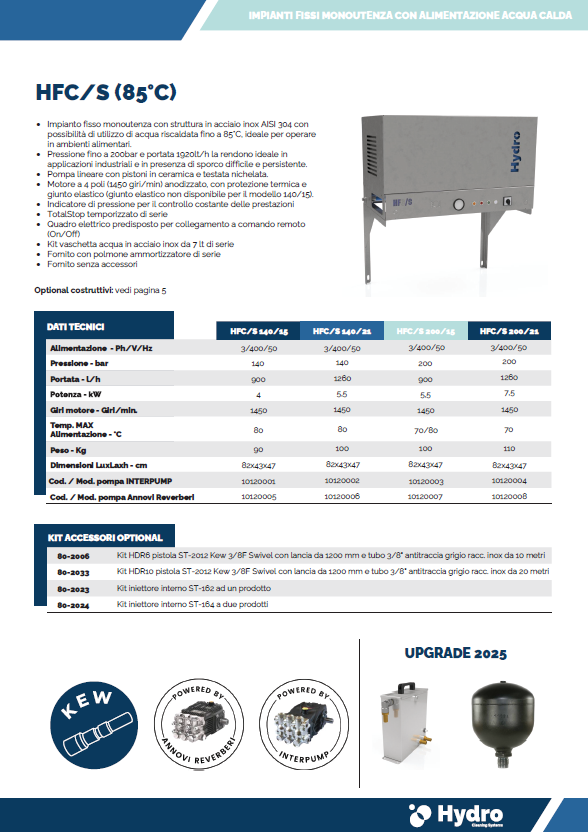Scheda tecnica HFC/S (85° C)