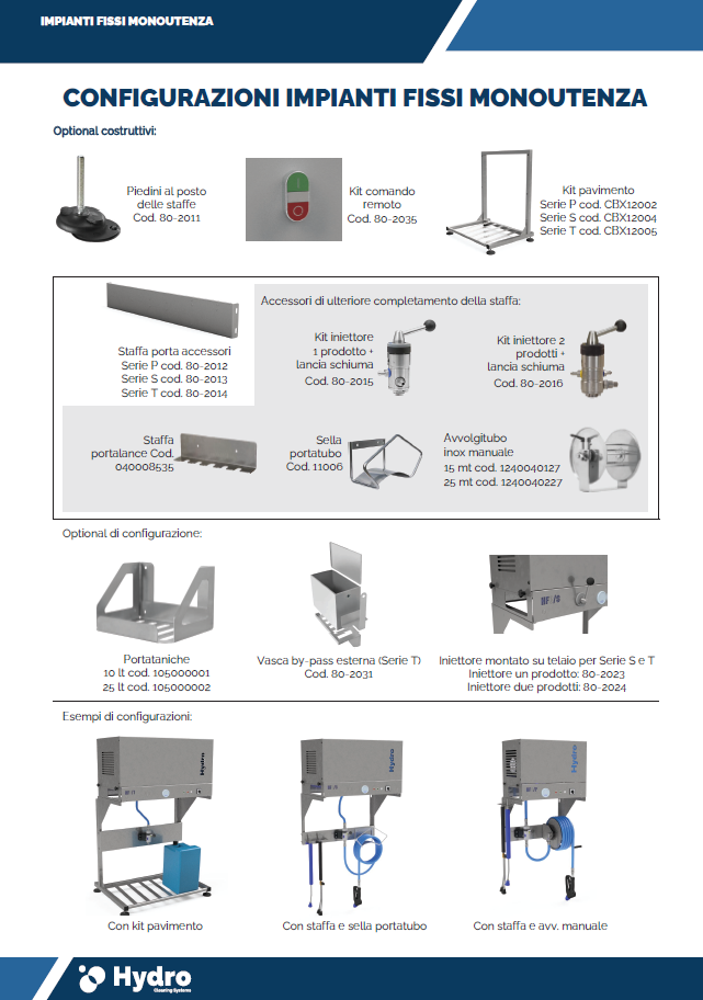 Configurazioni impianti fissi monoutenza